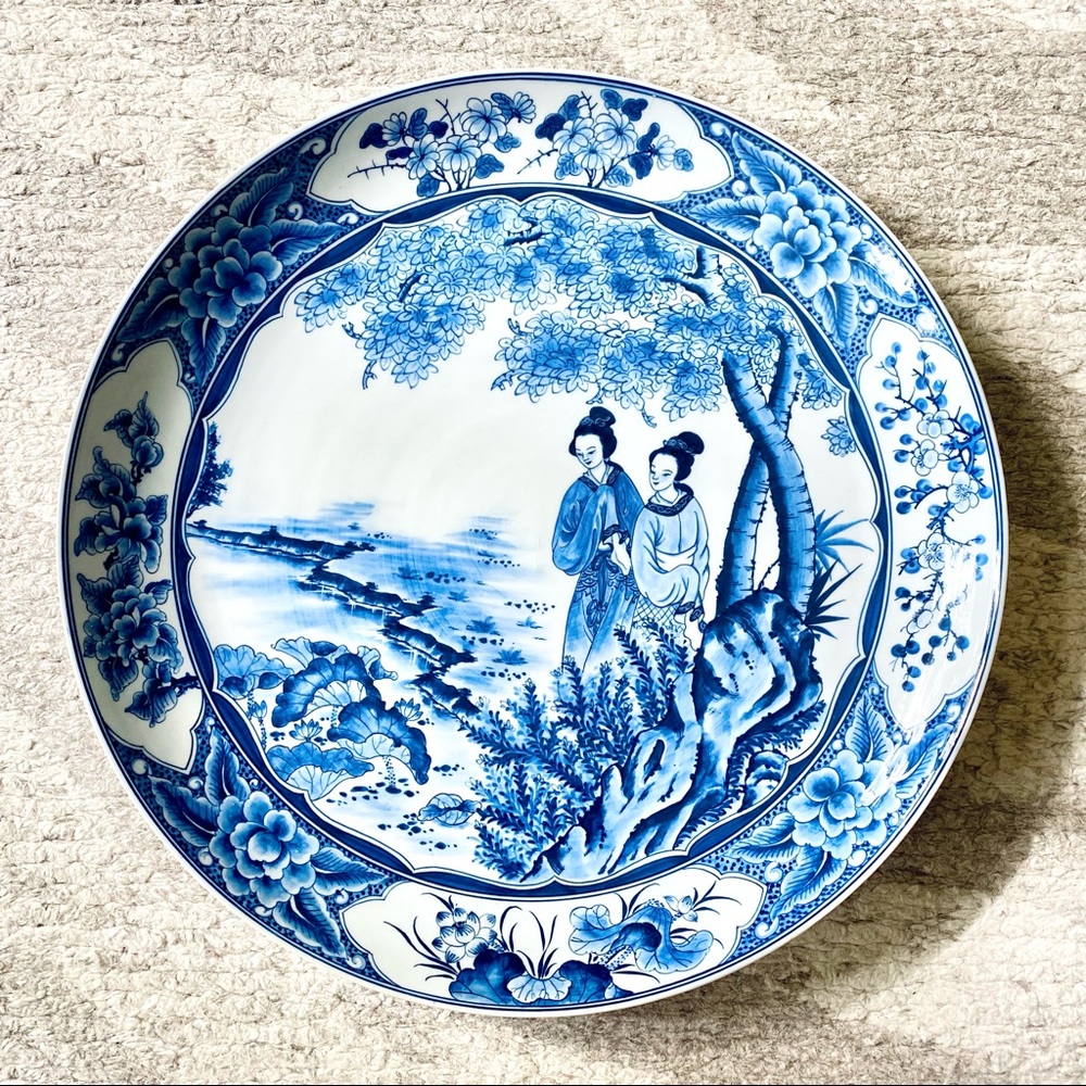 Large Handmade Chinoiserie Decorative Plate